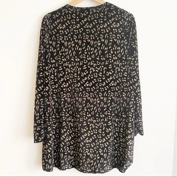 Show Me Your MuMu Glitter Cheetah Toby Swing Dress Black Gold S NWT - Picture 8 of 9